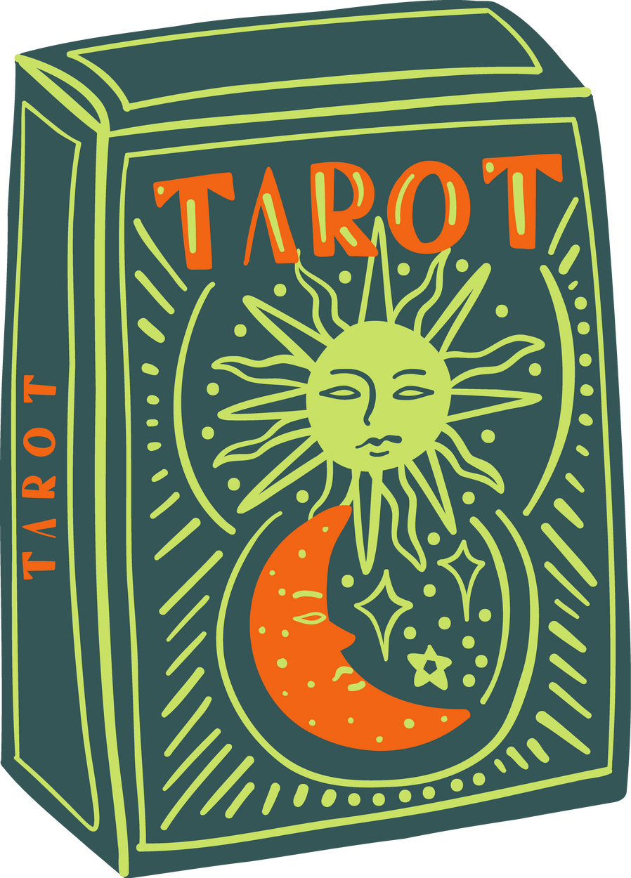 Stylised Abstract Horoscope And Spirituality Tarot Box Element